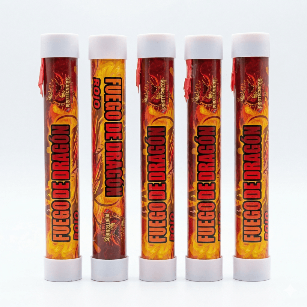 BENGALA DE FUEGO DRAGÓN ROJO